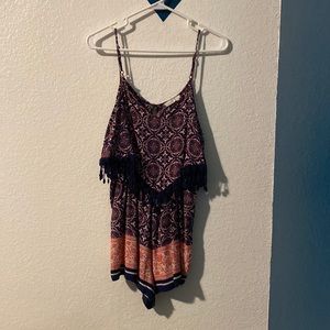 Pink/dark blue romper